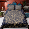 Deep Purple Gold Mandala Pattern Bedding Set