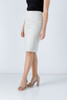 Cream Pencil Skirt by Conquista Fashion