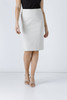 Cream Pencil Skirt by Conquista Fashion