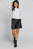 Black Faux Leather Bermuda Shorts by Conquista Fashion