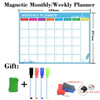Magnetic Weekly Monthly Planner Table Dry Erase Whiteboard Fridge Sticker Bulletin Board 297MM*420MM Size Gift 4 Pen 1 Eraser