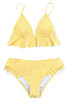 YELLOW GINGHAM RUFFLED BIKINI