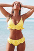 YELLOW GINGHAM RUFFLED BIKINI
