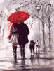 EverShine Oil Painting By Numbers Couple DIY Hand Painted Wall Art Red Umbrella Pictures By Numbers Home Decor