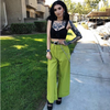 Metal chain  loose High Waisted Pants