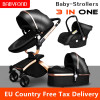 3 in 1 baby  stroller high landscape luxury stroller winter travel stroller aluminum alloy frame
