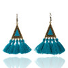 Vintage Triangle and Fringe Drop Earrings