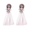 Crystal and Gem Burst Tassel Earrings