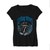Rolling Stones Blue Light Tongue Logo - Mens Black T-Shirt