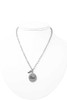 Fashion Side Rhinestone Circle Blessed Pendant And Wing Necklace