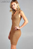 Women's Sleeveless V-Neck Choker Sweater Dress