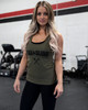 Black on Green Women’s Racerback Tank
