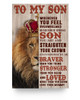 Lion Poster to My Son Whenever You Feel overwhelmed Remember Whose Son You are& straighten Your Crown Always You are Love Your Mommy Canvas -Poster Wall Hanging Home Lion Poster to My Son Whenever You Feel overwhelmed Remember Whose Son You are& straighten Your Crown Always You are Love Your Mommy Canvas -Poster Wall Hanging Home