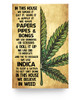 RosyyShop Cannabis in This House We Smoke It Eat It Vape It We Believe in Weed White Satin Portrait Poster No Frame 4 Sizes