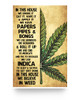 RosyyShop Cannabis in This House We Smoke It Eat It Vape It We Believe in Weed White Satin Portrait Poster No Frame 4 Sizes