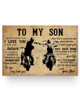 Inspirational Biker Poster Dad to My Son Your Way Back Home Best Birthday Gift for Son Prints Home Decor Wall Art Kitchen, Living Room Décor 24x16 Poster