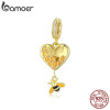 bamoer Charm fit Original Honeycomb Bracelet 925 Sterling Silver Women Jewelry DIY CZ Beads Charm jewerly DIY Making SCC1714