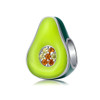 bamoer 925 Sterling Silver Jewelry Green Enamel Avocado Fruit Charm for Original Silver Bracelet 3mm Women Jewelry Making BSC129