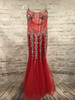 RED GEMMED MERMAID GOWN