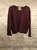 RED/GRAY WOOL CARDIGAN