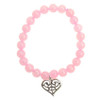 Rose Quartz Love Heart Scroll Bracelet