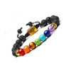Lava Stone 7 Chakra Healing Bracelet
