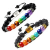 Lava Stone 7 Chakra Healing Bracelet