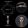 Blinged out skulls necklace