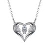Winged heart skull necklace