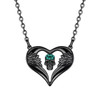 Winged heart skull necklace