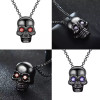 CZ eyes skull pendant necklace