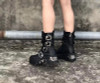 Skull buckle gothic ankle boots