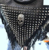 Leather and skull head rivets bag