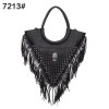 Leather and skull head rivets bag