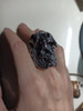 SS hammered skull ring