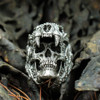 SS hammered skull ring