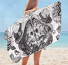 Skull print beach towel