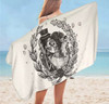 Skull print beach towel