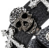 Skulls and cross rhinestone bracelet