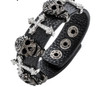 Skulls and cross rhinestone bracelet