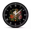 Skull and flowers wall clock