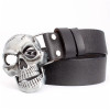 skull head Cowhide leather belt
