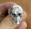 925 sterling silver CZ eyes skull ring