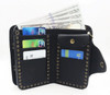 Skull and cross rivet wallet with chain
