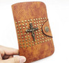 Skull and cross rivet wallet with chain