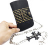 Skull and cross rivet wallet with chain
