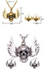 Skull and wings necklace set