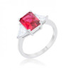 Classic Fuchsia Rhodium Engagement Ring (size: 08) (pack of 1 ea)