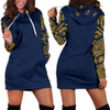 Navy and Gold Bandana Hoodie Dress