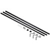 Umbra 245976-111 Cappa Brushed Black Curtain Rod  Modern Curtain Rod Extends from 66 to 120 Inches and Includes Matching Finials, Brackets and Hardware, 1-Inch Diameter Drapery Rod